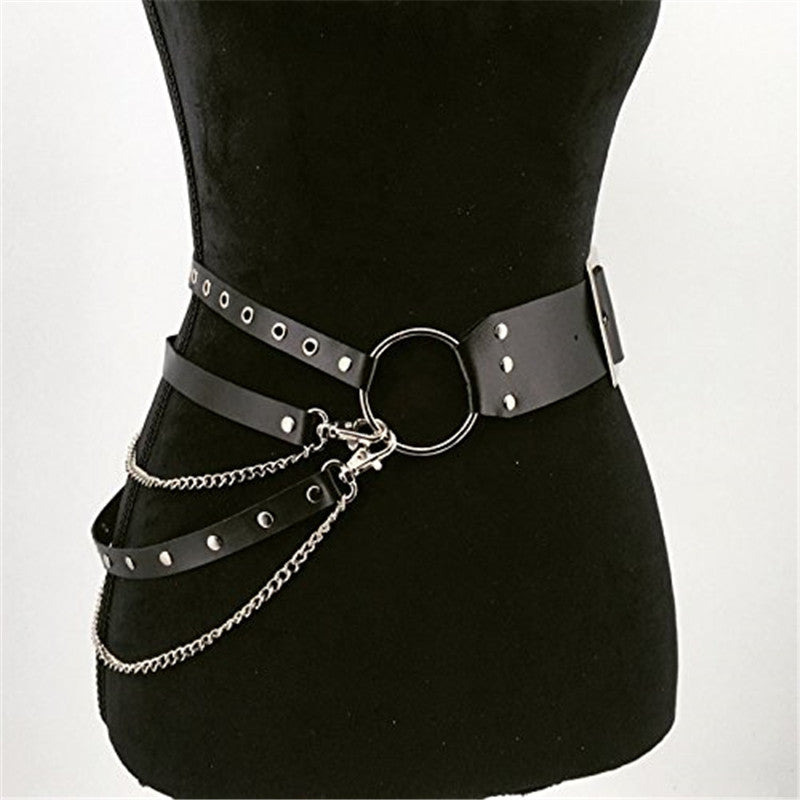 Fashionable PU Leather Body Harness Butterfly Belt