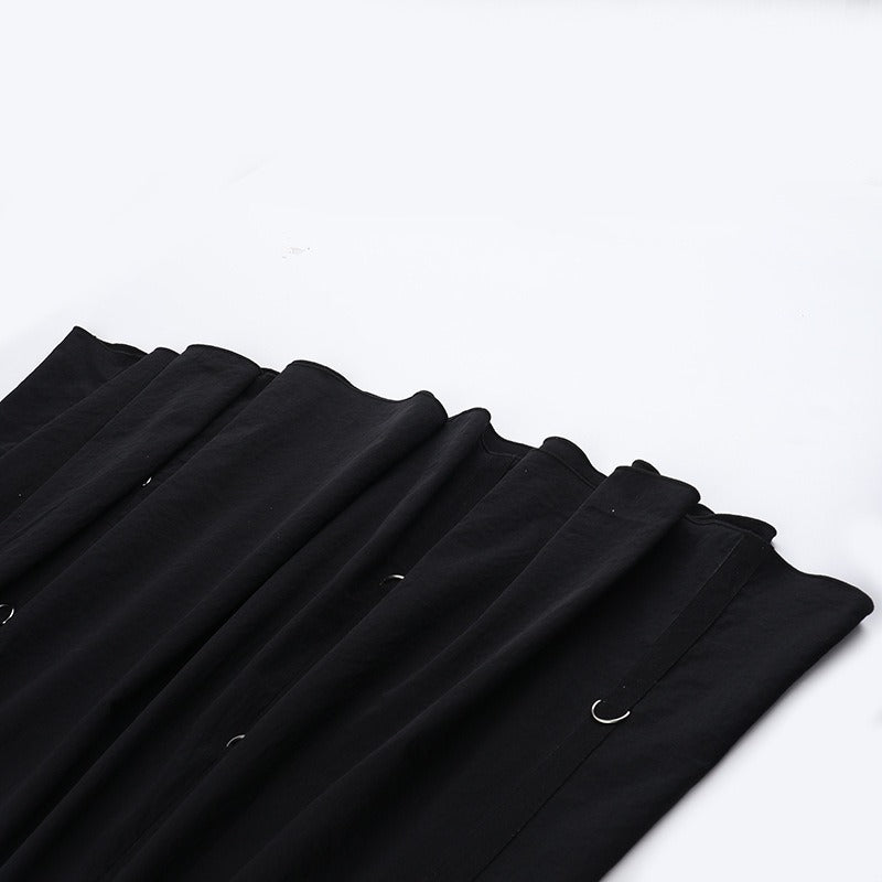 Elegant Black High Waist A-Line Swing Skirt